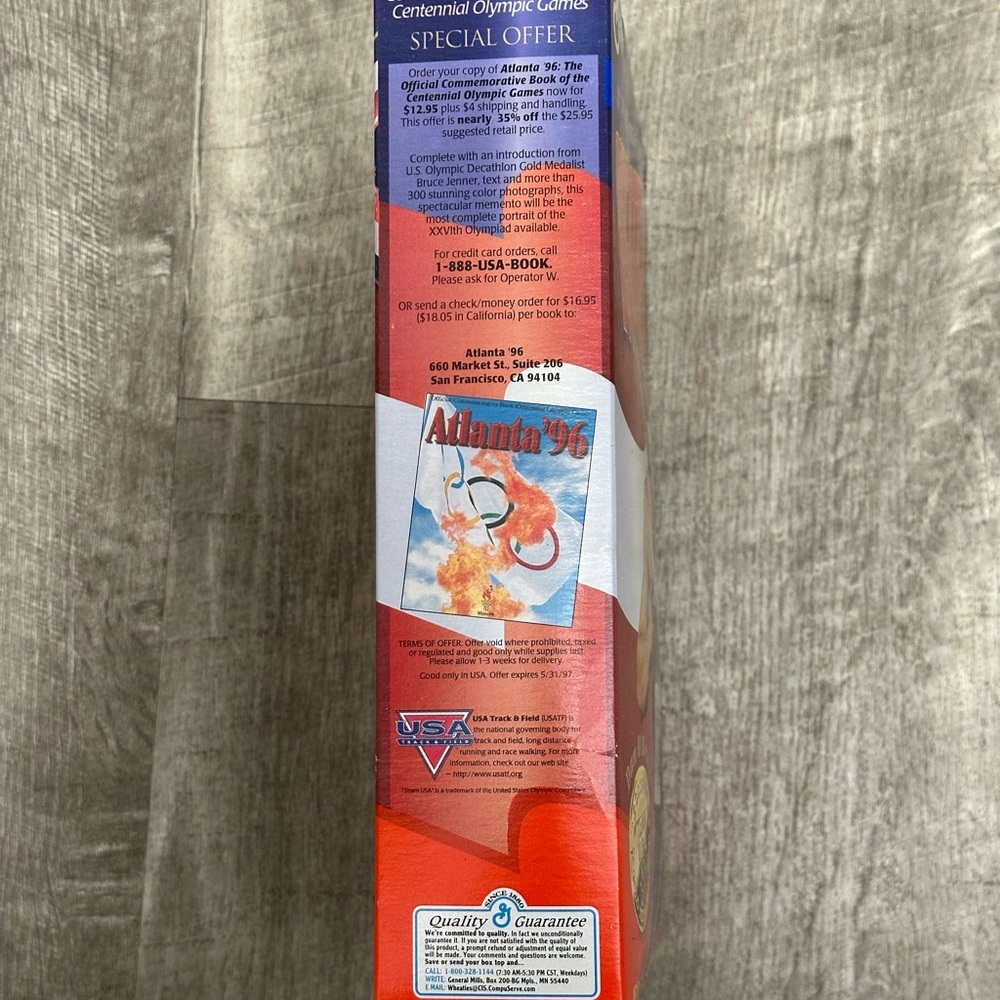 Wheaties Cereal Dan O’Brien USA Olympic Gold Medal Medalist 1996 Original Box - Picture 5 of 7